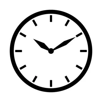 Minimalist Clock Vector Illustration Stock Illustration