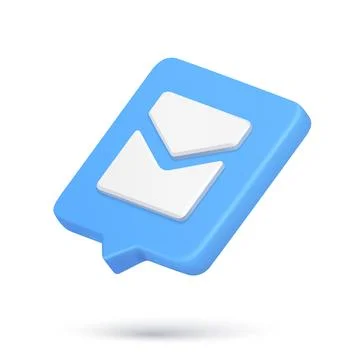 Minimalist closed envelope incoming message newsletter alert quick tips 3d .. 스톡 일러스트