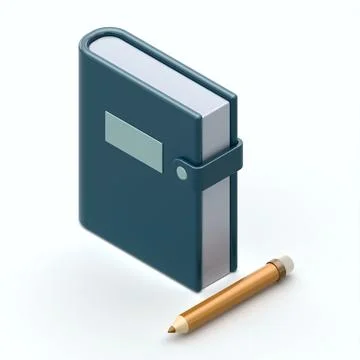 Minimalist closed notebook with strap and metallic plate on the cover, acco.. Stock Illustration