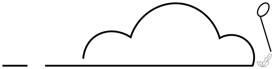 Minimalist Cloud and Balloon Vector Highlighting Simplicity and Imagination Ilustración de archivo