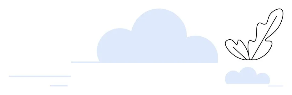Minimalist Cloud and Leaf Design Nature, Environment, and Tranquility Illustrazione stock