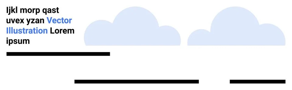 Minimalist Cloud and Text Design with Lines and Placeholder Text Elements in a 스톡 일러스트