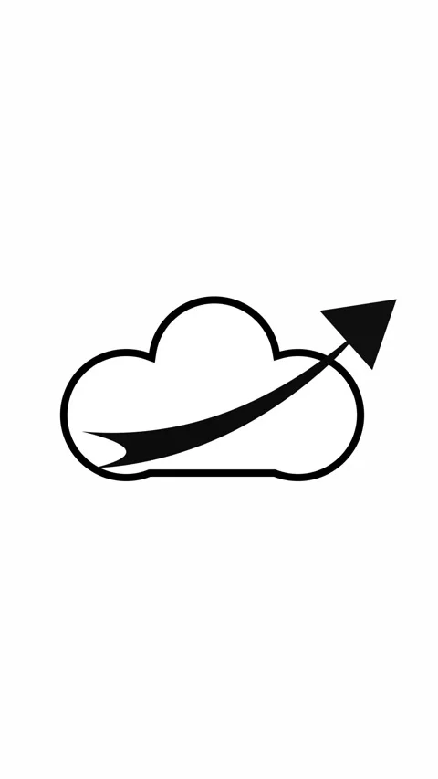 Minimalist cloud computing animation with arrow indicating success and inno.. Stock Footage 321627719