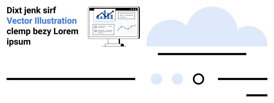 Minimalist Cloud Computing Dashboard with Graphs and Charts for Data Analysis 스톡 일러스트