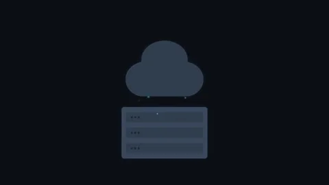 Minimalist cloud computing motion graphic showing data particles falling fr.. Видео 345982238