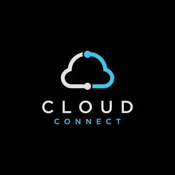Minimalist Cloud connect logo, could link logo icon template Illustrazione stock