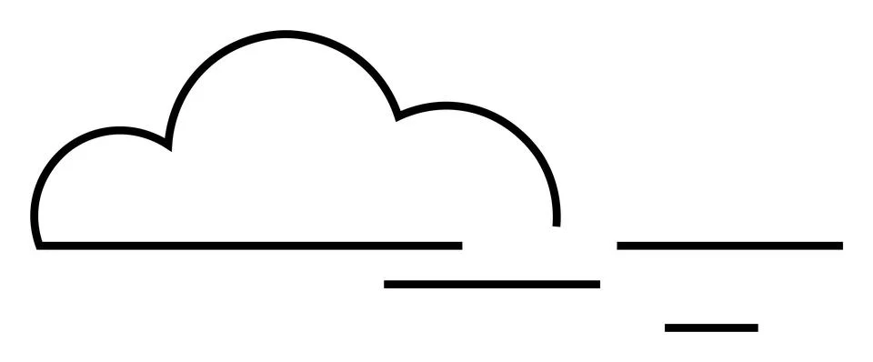 Minimalist Cloud with Horizontal Lines Representing Wind or Movement イラスト素材