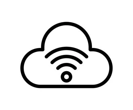 Minimalist Cloud Icon Representing Wireless Connectivity and Internet Access Illustrazione stock