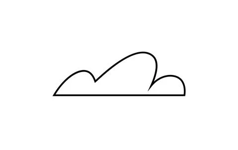 Minimalist cloud icon symbolizing cloud computing, data storage, or digital s Stock Illustration