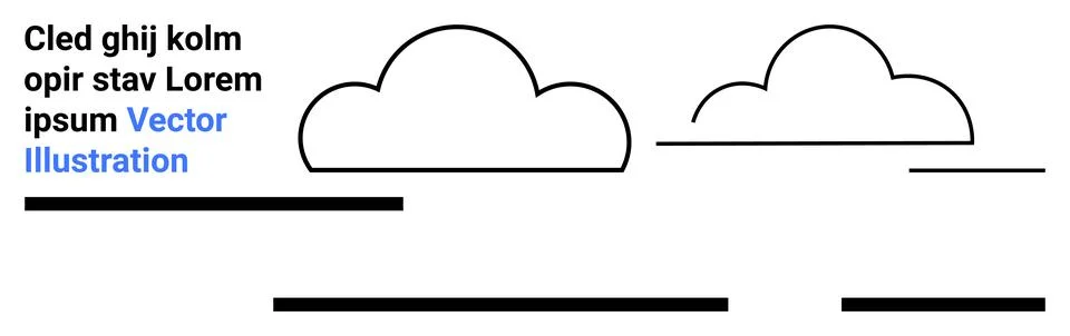 Minimalist Cloud Illustration with Text Elements for Versatile Usage Stock Illustration