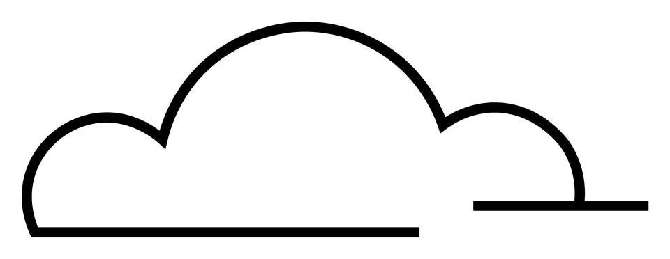 Minimalist Cloud Outline Representing Simplicity and Modern Design with Emp.. Stockillustratie