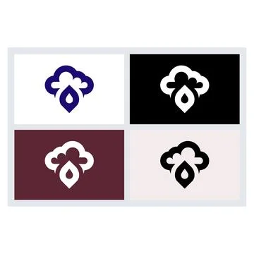 Minimalist Cloud Rain Logo Icon Set イラスト素材