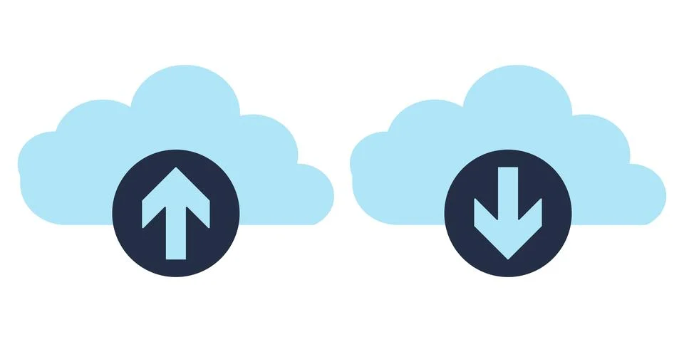 Minimalist cloud storage data transfer vectors graphic elements 스톡 일러스트