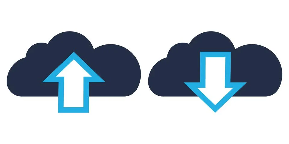 Minimalist cloud storage data transfer vectors graphic elements 스톡 일러스트