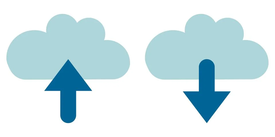 Minimalist cloud storage data transfer vectors graphic elements 스톡 일러스트