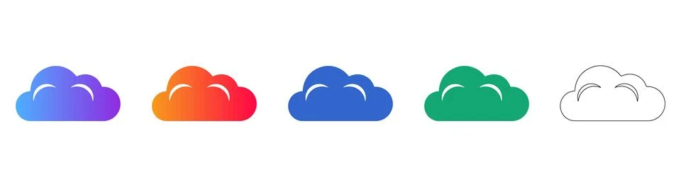 Minimalist Cloud Symbol Set イラスト素材