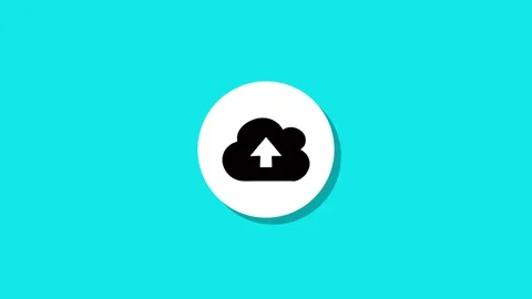 Minimalist cloud upload animation on turquoise background featuring flat ve.. Stock Footage 327762893