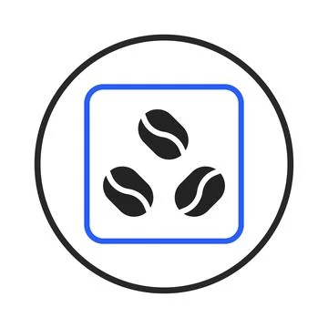 Minimalist coffee bean design featuring a trio of beans inside a square fra.. Stock Illustration