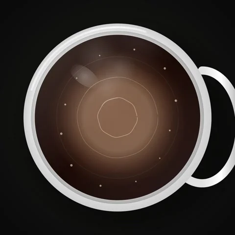 Minimalist Coffee Cup on Black Background - Steam Rising Abstract Studio Shot Stock Footage 344777868