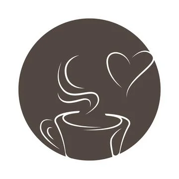 Minimalist Coffee Cup Icon Stock Illustration