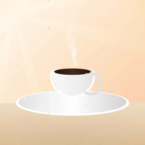 Minimalist coffee cup on solid background, warm tones and soft sunlight Stock Footage 344777268