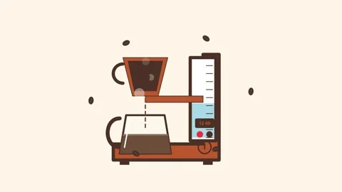 Minimalist Coffee Maker Vector Motion Graphic Animation Stock Footage 346738288