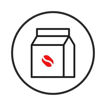 Minimalist Coffee Packaging Graphic Emblem with Red Bean in Circular Frame .. Stock Illustration