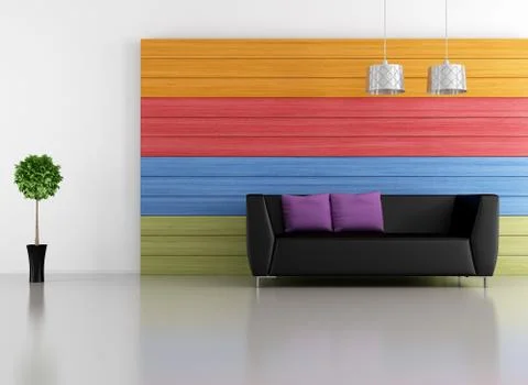 Minimalist colorful lounge Stock Illustration