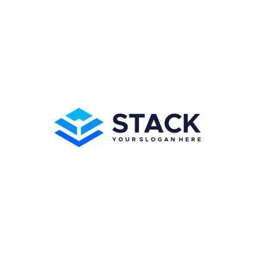 Minimalist colorful STACK growth up logo design 스톡 일러스트