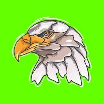 Minimalist colorfull eagle head vector Stock Illustration
