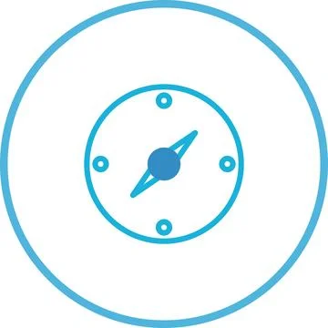 Minimalist compass icon design for navigation apps and user interface element Illustrazione stock
