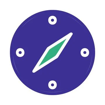 A Minimalist Compass Icon with Navigation Theme Illustration