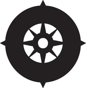 Minimalist Compass Rose Icon Illustrazione stock