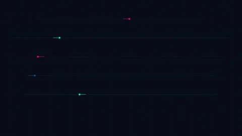 Minimalist composition of colored light dots floating in deep black space Vídeo Stock 338310716