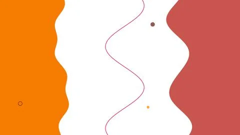Minimalist composition features a wavy pink vertical line dividing orange and Illustration