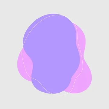 A minimalist composition featuring overlapping amorphous blobs in soft purple Stock Illustration