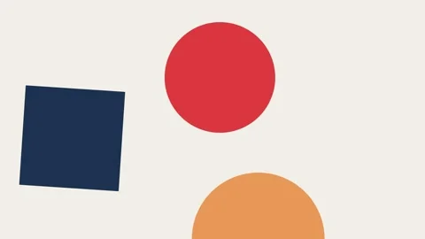 Minimalist composition featuring overlapping geometric shapes in flat colors Video stock 336263207