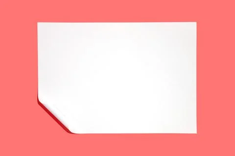 Minimalist composition featuring a pristine white sheet of paper with a gen.. Stock Photos