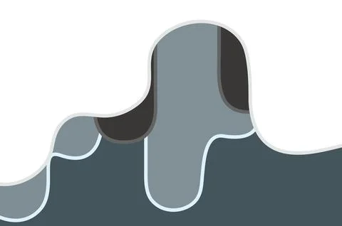 A minimalist composition featuring smooth, overlapping curves and organic Illustrazione stock