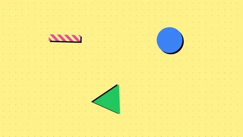 Minimalist composition with geometric shapes on a dotted yellow background Video stock 335118117