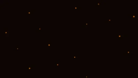 Minimalist composition of glowing orange dots scattered across black space Видео 338310554
