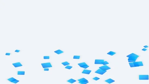 Minimalist composition of scattered blue confetti on a clean white background Video stock 335118249