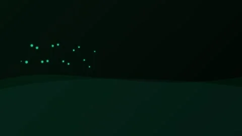 Minimalist composition of small glowing green dots against a dark background Stock Footage 338310216