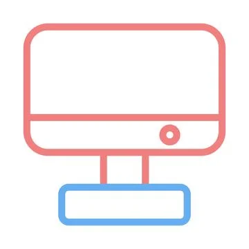 Minimalist Computer Screen Icon Illustration Stock Illustration