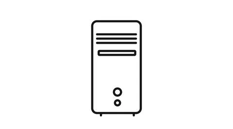 Minimalist computer tower icon Ilustração Stock