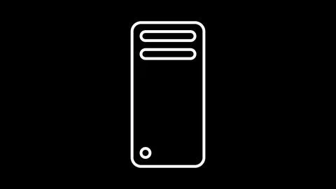 Minimalist computer tower outline Stock Illustration