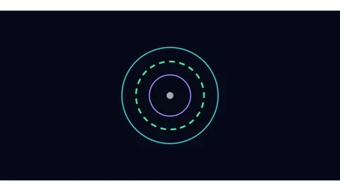 Minimalist concentric circle loading animation with pulsing center point on dark Stock Footage 338188975