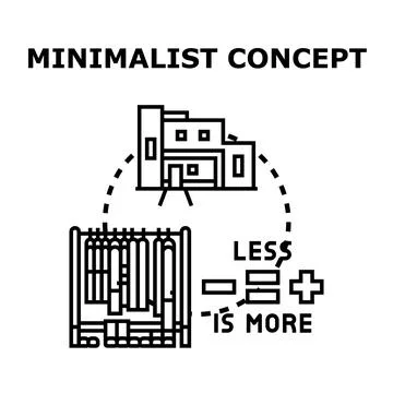 Minimalist concept living reducing clutter for a simpler lifestyle Stock Illustration
