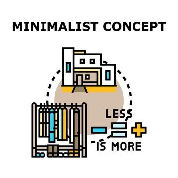 Minimalist concept living reducing clutter for a simpler lifestyle Stock Illustration