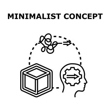 Minimalist concept simplifying complex thinking process Stock Illustration
